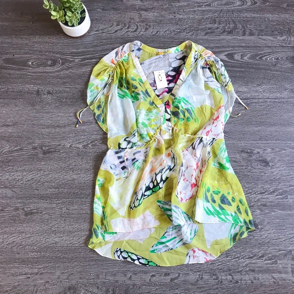 Anthropologie Tops - NWT {Anthropologie} Fluttered Inagua Silk Top